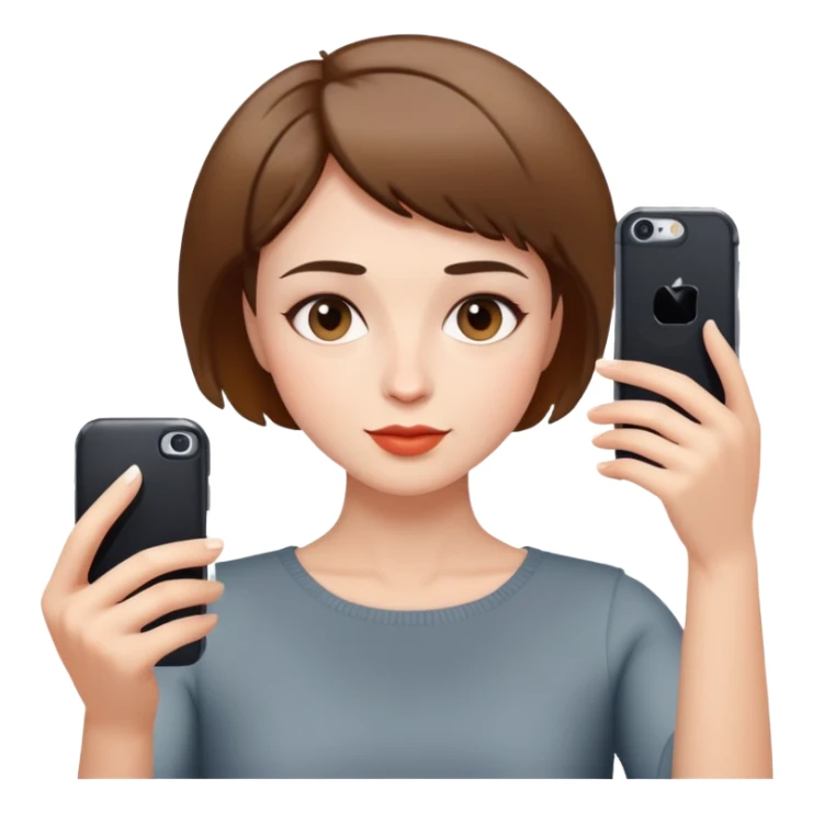 woman taking a selfie, short hair sticker