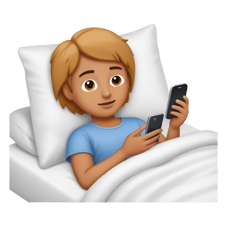 relaxing in bed on my phone sticker