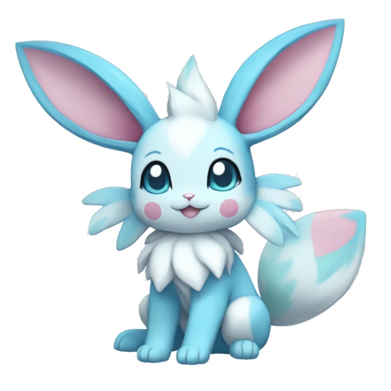 Kawaii Chibi Sylveon-Bunny-Glaceon-Vaporeon-Pokémon full body sticker