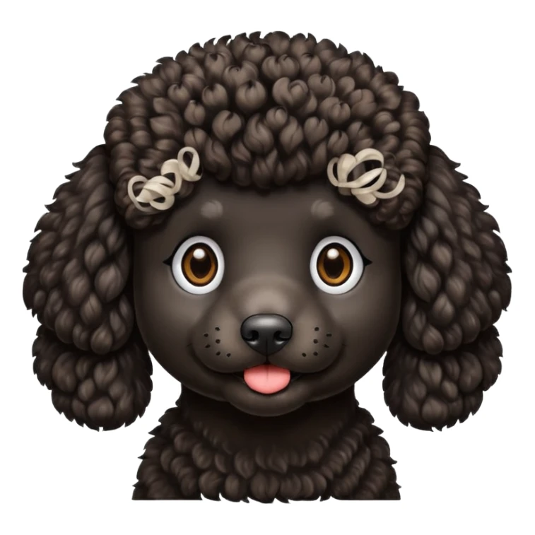black poodle with brown fur around the mouth sticker