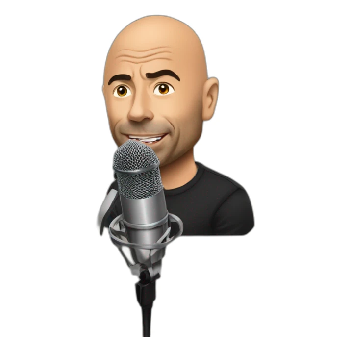 Joe Rogan podcast with a microphone sticker