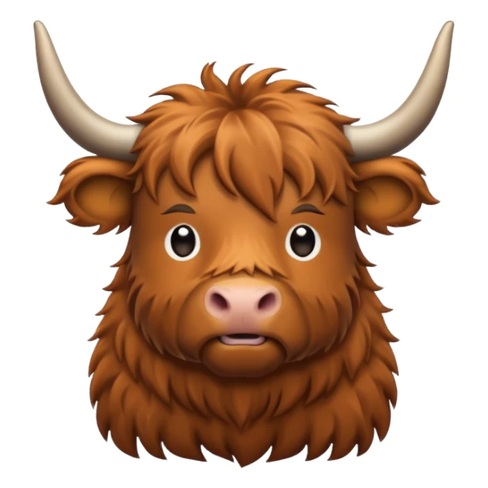 highland cow emoji outline sticker