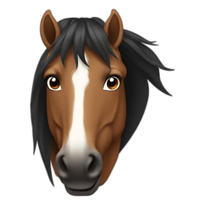 Brown horse with black hairs From the front sticker