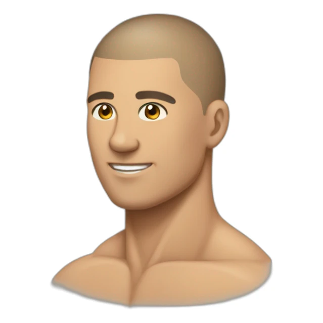 buff man body buzz cut hair waterpolo sticker