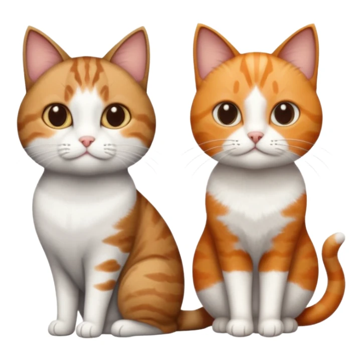 3 different coloured short haired cats including; a dark brown tabby and white cat, and a dark grey and white and a ginger and white sticker