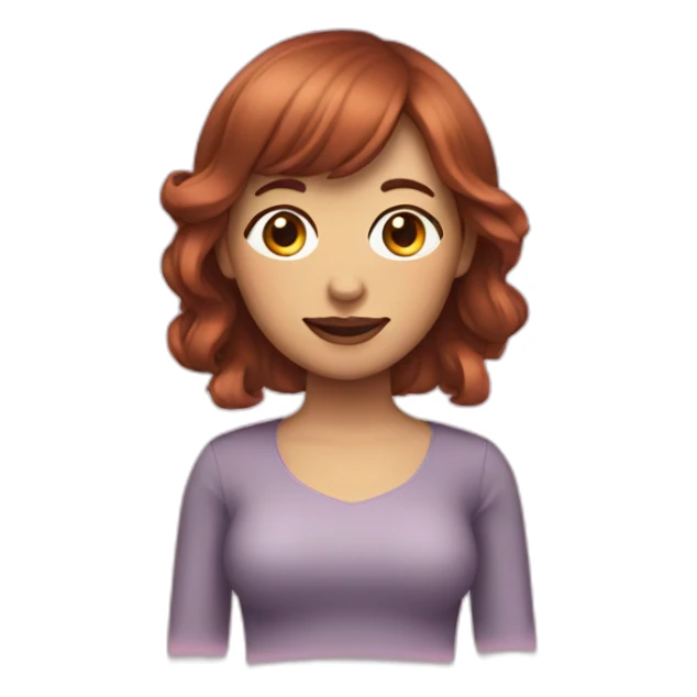 woman with Brown hair and pink frange sticker