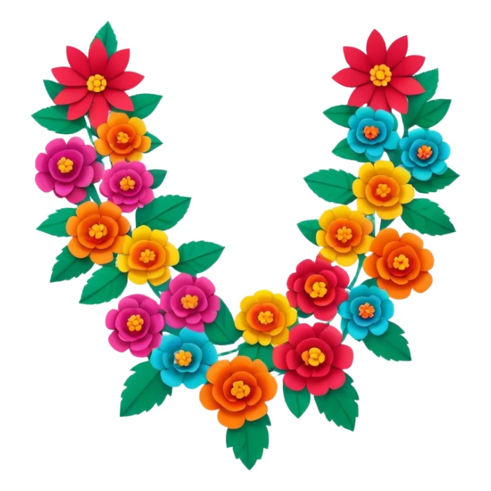 festive and vibrant garland of traditional mexican  sticker