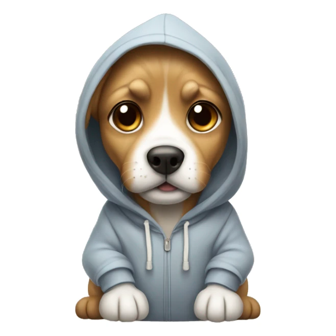 Cute dog wearing hoodie sticker