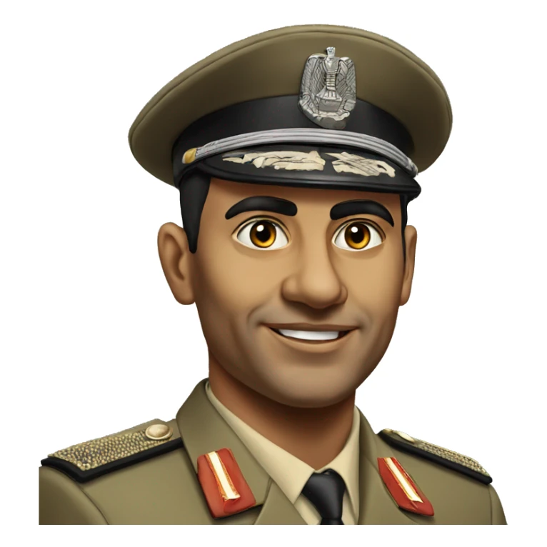 egyptian officer millitary 1970 photorealistic sticker