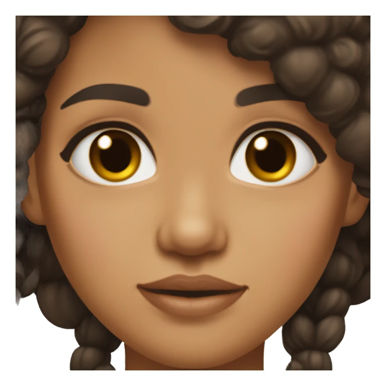 Lightskin/tan girl with really dark brown medium length hair rolling eyes sticker