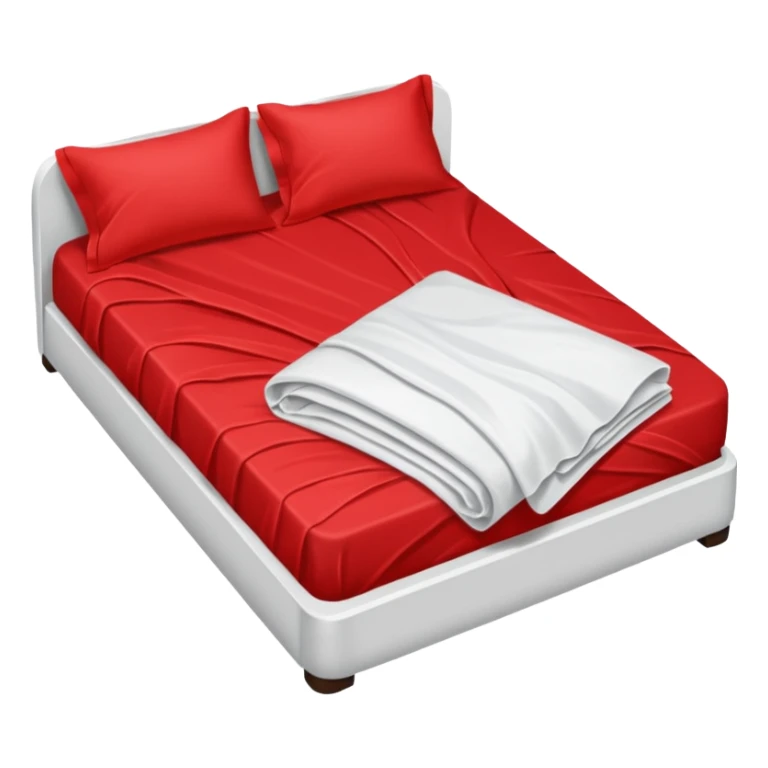 Bed with red sheets with and white liquid spilled on it and tossed sheets   sticker