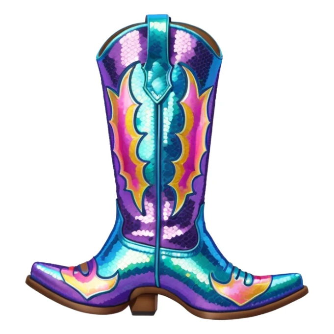 Sequin cowgirl boots sticker