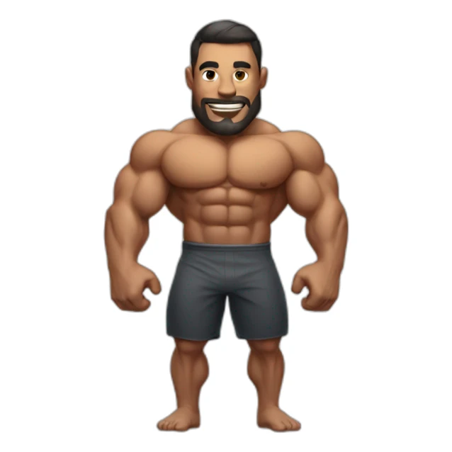 Man with big muscle cooking sticker