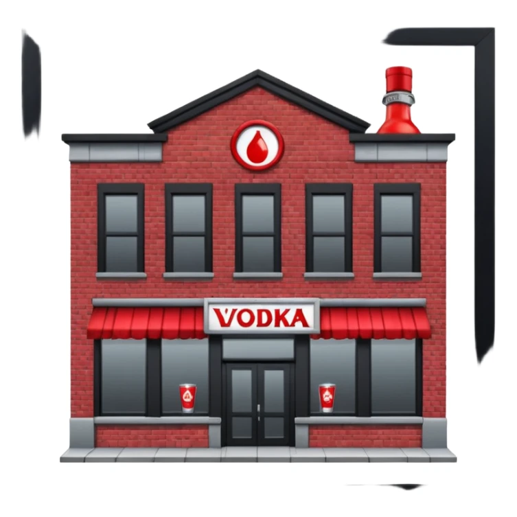 The dark building of the vodka store sticker