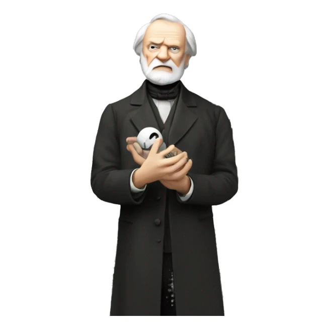 Victor Hugo holds a cathedral in his hands sticker