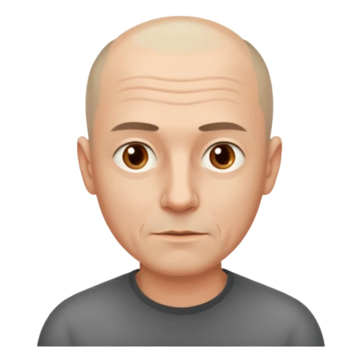 hombre, 50 años poco pelo rapado delgado sticker