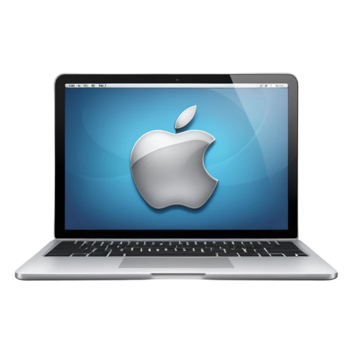 laptop with an apple symbol on the screen sticker
