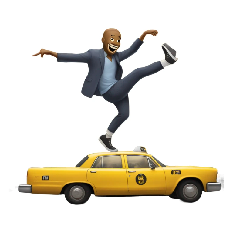 Man dancing on top of taxi  sticker