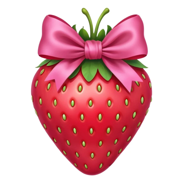 A strawberry with a bow   pink no face sticker