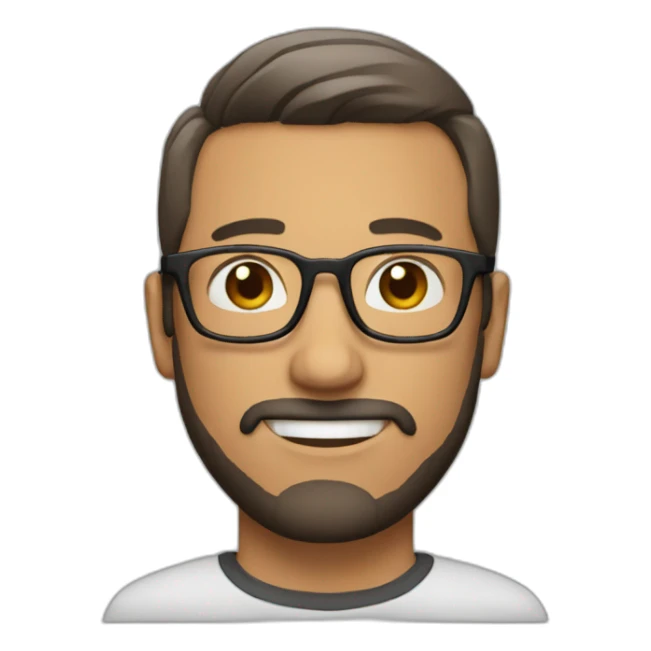 man with short haircut, beard and glasses sticker