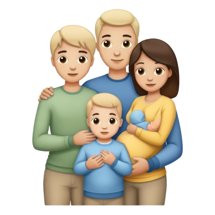 Famille 1 fils 1 bébé   1 mère 1 pere  sticker