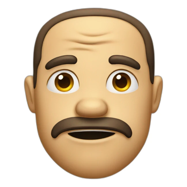 Raised eyebrows frowning mouth emoji sticker