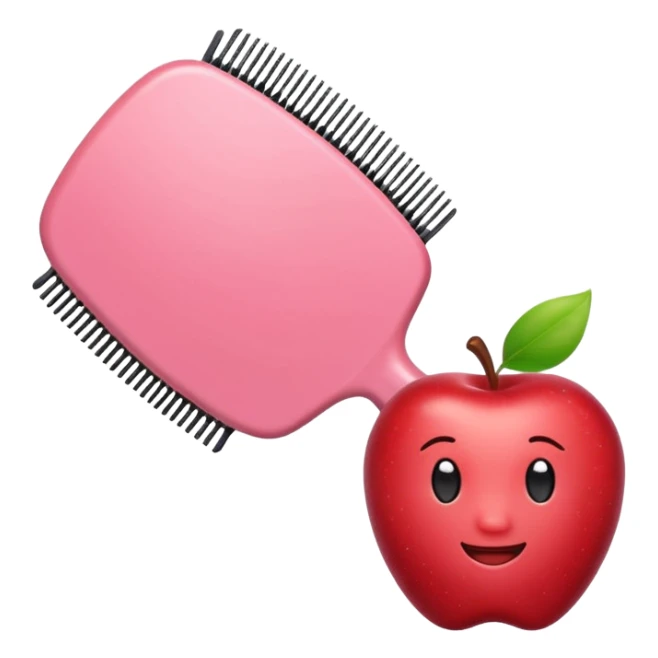 light pink hairbrush apple emoji style variation 3 sticker
