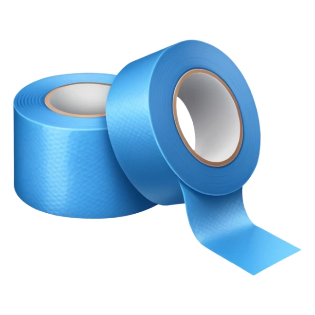 A roll of blue adhesive tape sticker