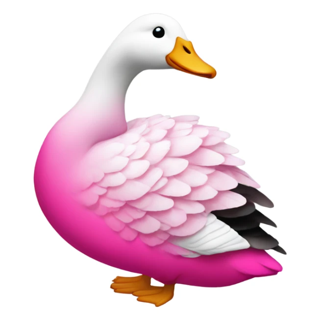 Pink ombre goose with glitter no-white  sticker