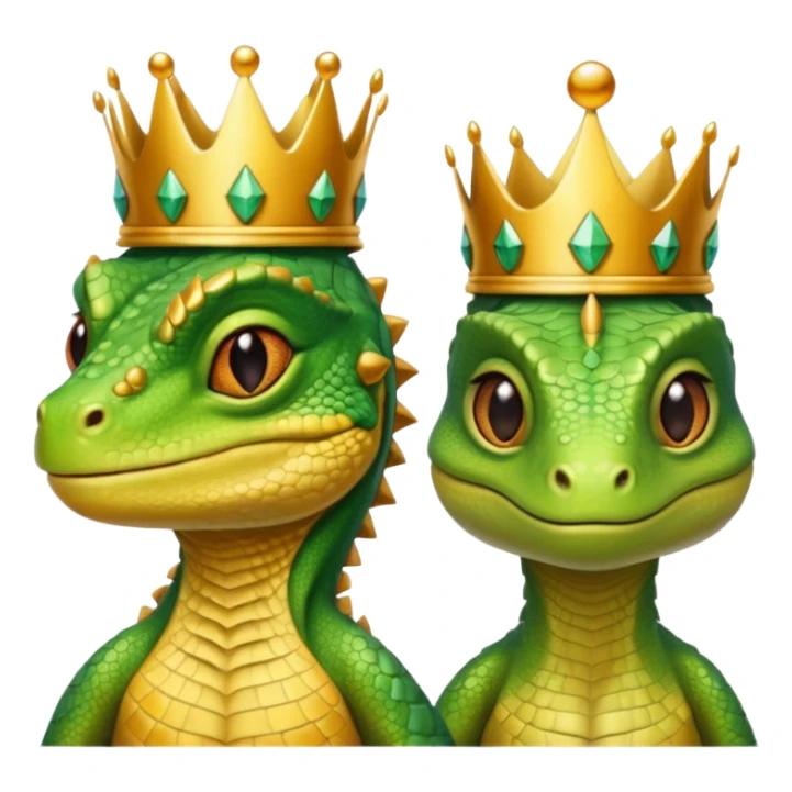 Female and male Lizard with crowns sticker