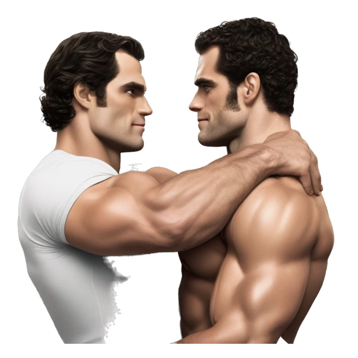  Henry cavill and henry cavill bodybuilders hug realistic sticker
