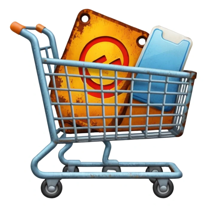 shopping cart vintage like a sticker sticker