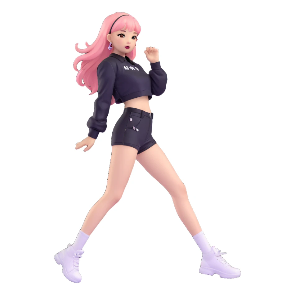Jennie from Blackpink, full body, dynamic pose sticker