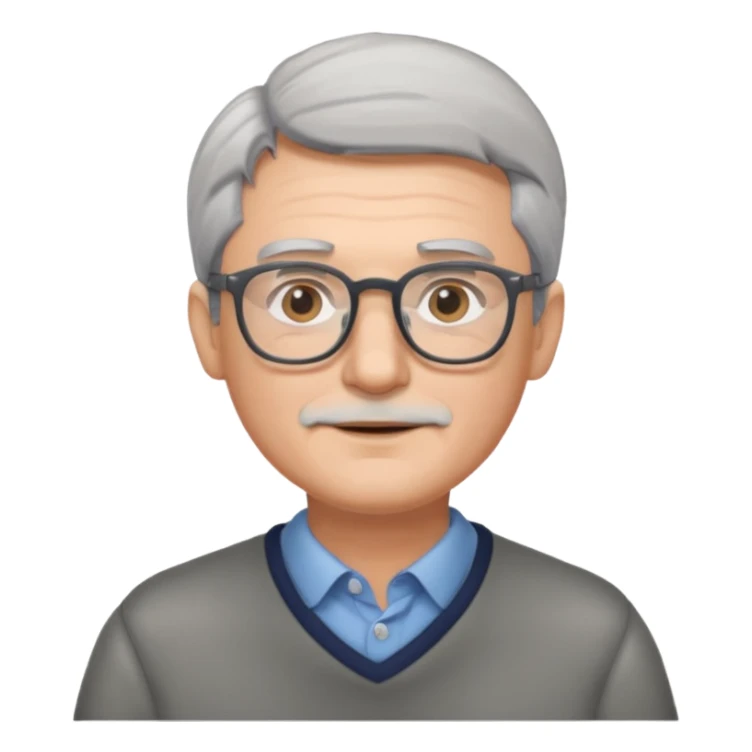 father with glasses and gray hair sticker