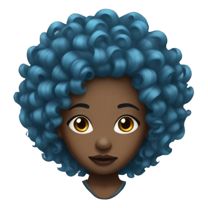 black girl with curly blue hair and a septum piercing  sticker