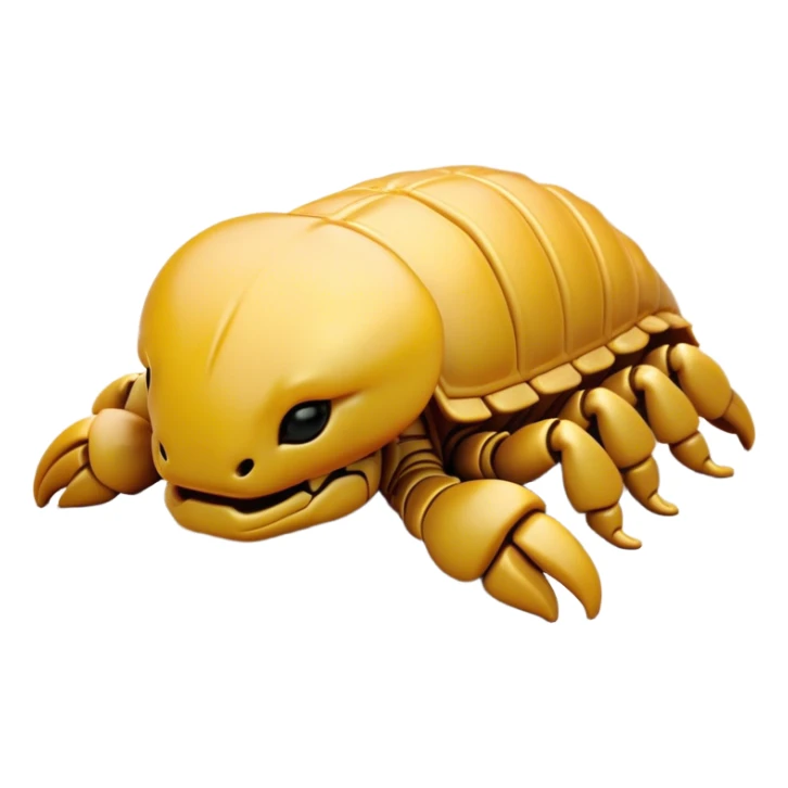 Meme-Worthy Cute Sleeping Emperor Scorpion Portrait Emoji, Head resting peacefully with a contented smile, showcasing a robust build and a luxuriously soft, textured exoskeleton, eyes gently closed in a serene, restful repose, Simplified yet hilariously adorable features, highly detailed, glowing with a soft, drowsy light, high shine, relaxed and utterly lovable, stylized with an air of playful laziness, soft glowing outline, capturing the essence of a sleeping scorpion that feels destined to become the next viral sensation of adorable rest! sticker