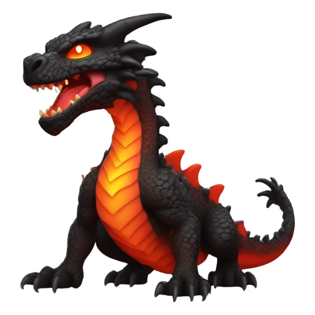  Legendary Cool Edgy Brown-Black-Red-Orange-gradient Magma-Lava-Volcano Dragon sticker