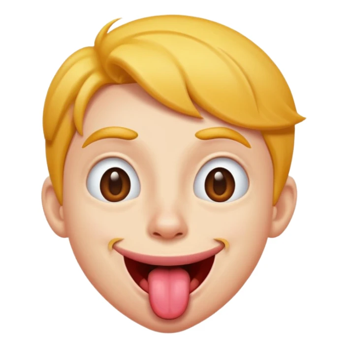 Goofy face with tongue out sticker
