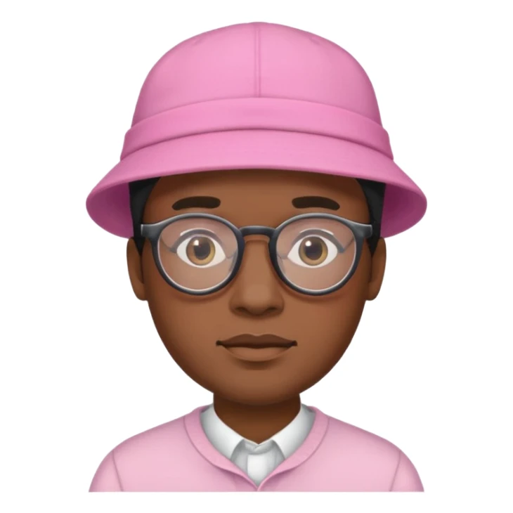 black man with glasess wear pink hat  sticker