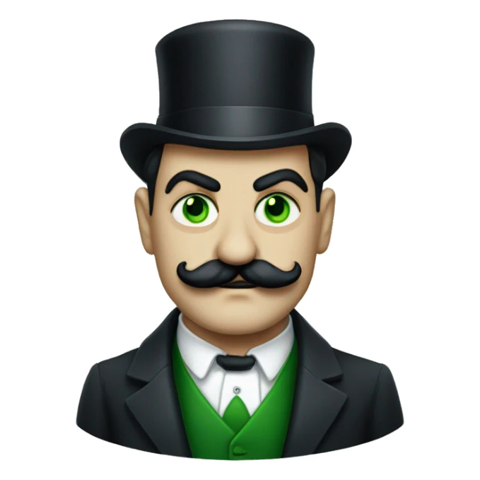 Hercule Poirot with green cat eyes sticker