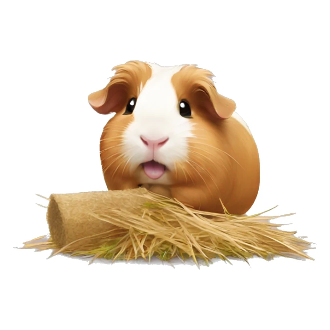 Guineapig with a piece of hay in his mouth sticker