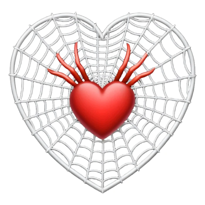 An heart emoji made up of SPIDER web without SPIDER sticker