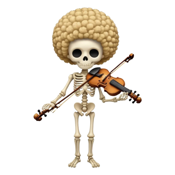 Brook skeleton musician with afro and violin, One Piece sticker