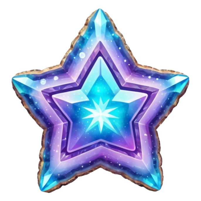 hd detailed glittering holographic star shaped geode sticker