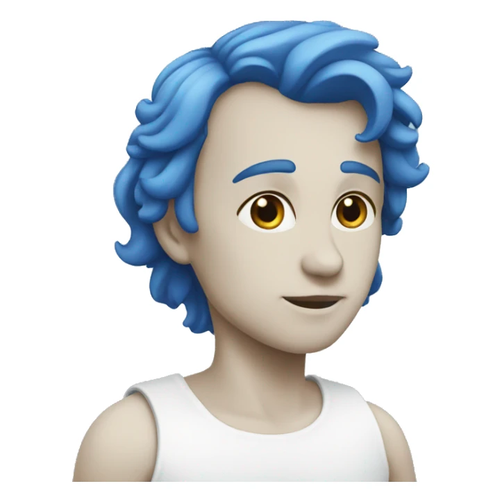 love half color is blue half is white sticker