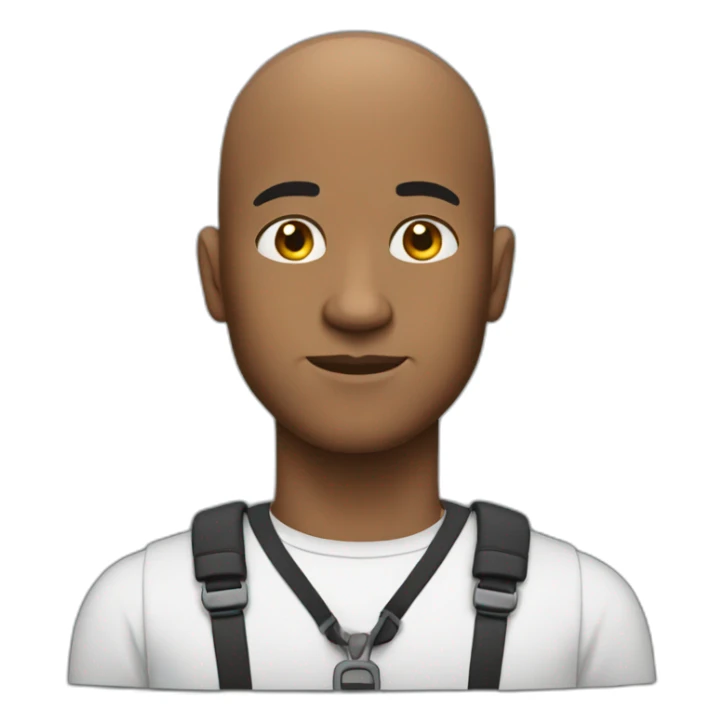 bald man who is a little black sticker