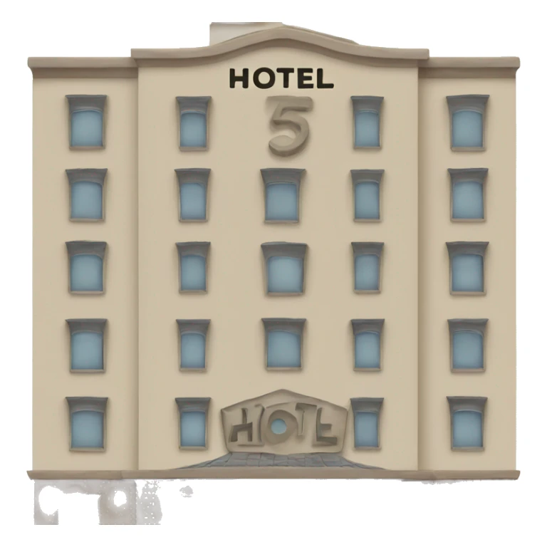 5 starts hotel building with sign “hotel” sticker