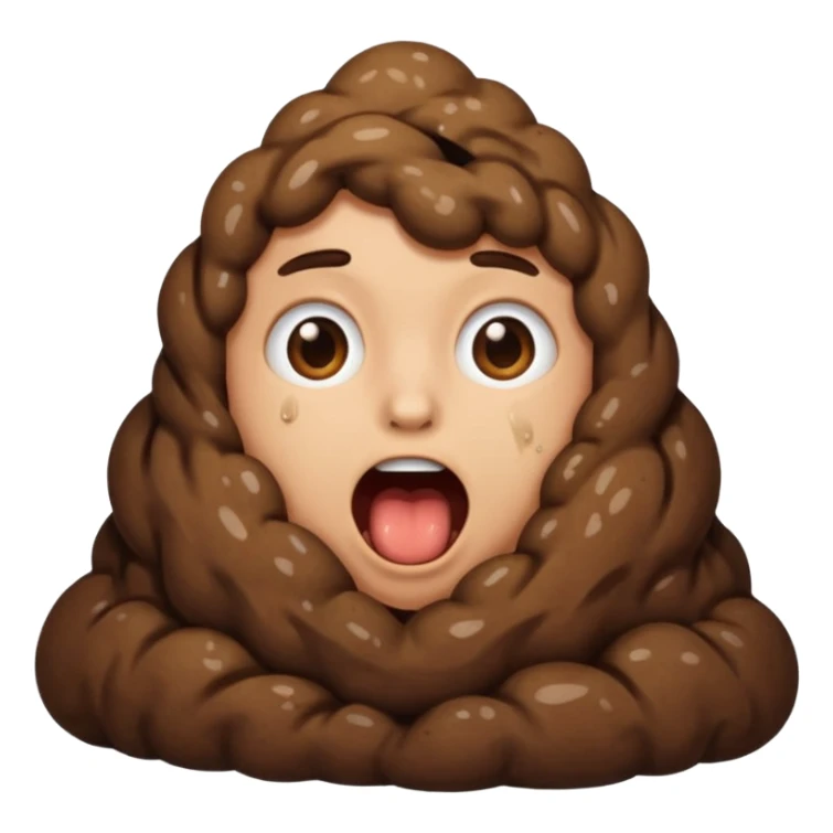 Poo coming out of the mouth sticker