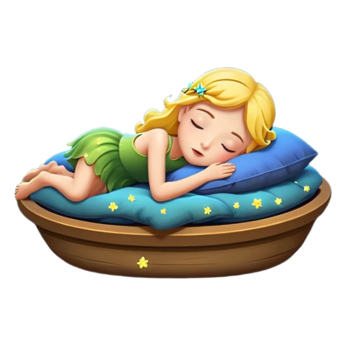 fairy character floating asleep with fireflies as night lights sticker