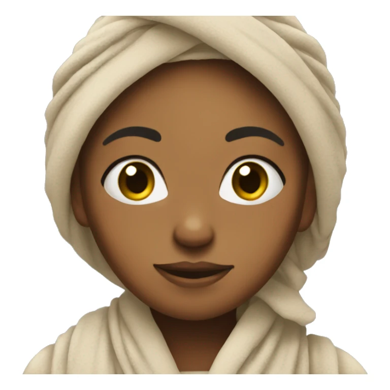 Girl with hair wrapped in towel sticker